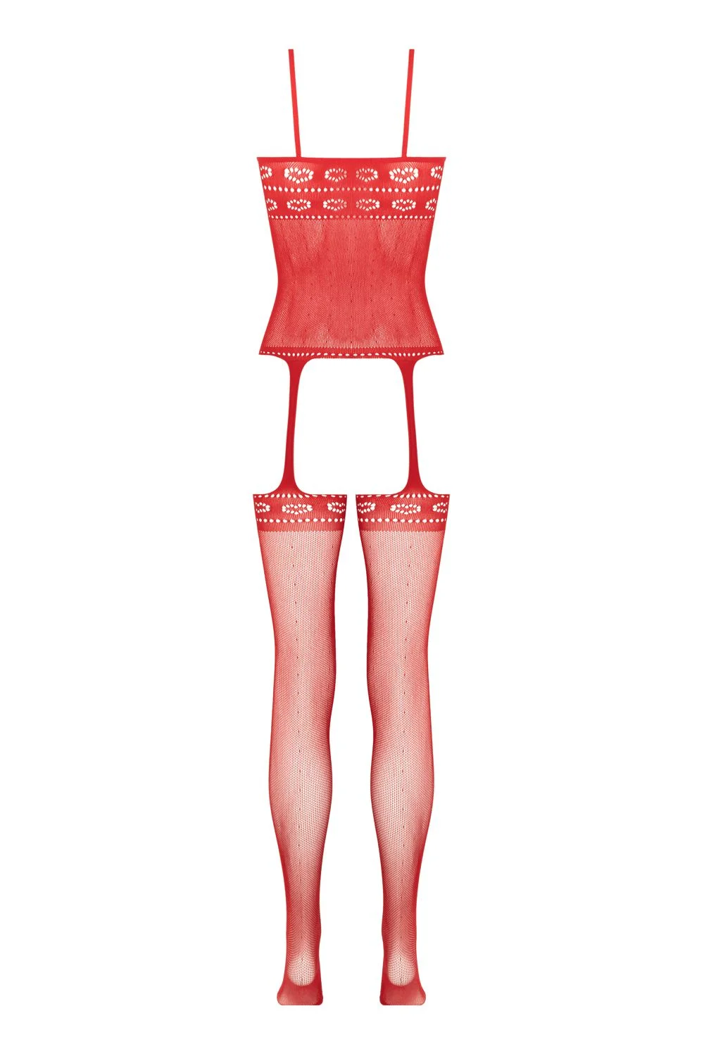 Christine - Open Kruis Jarretel Design Catsuit