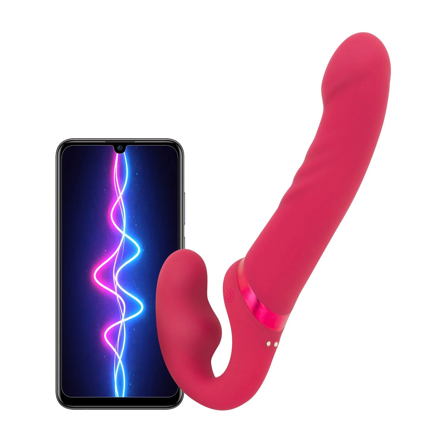 Lovense - Lapis Strapless Strap-on Vibrator - Roze