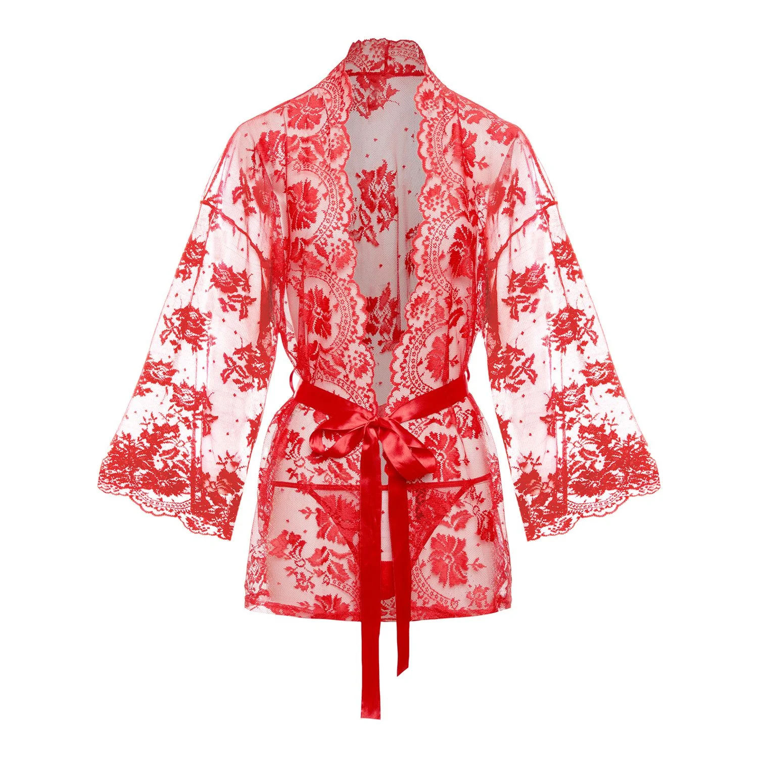 Christine - Kanten Kimono Graceful - Rood