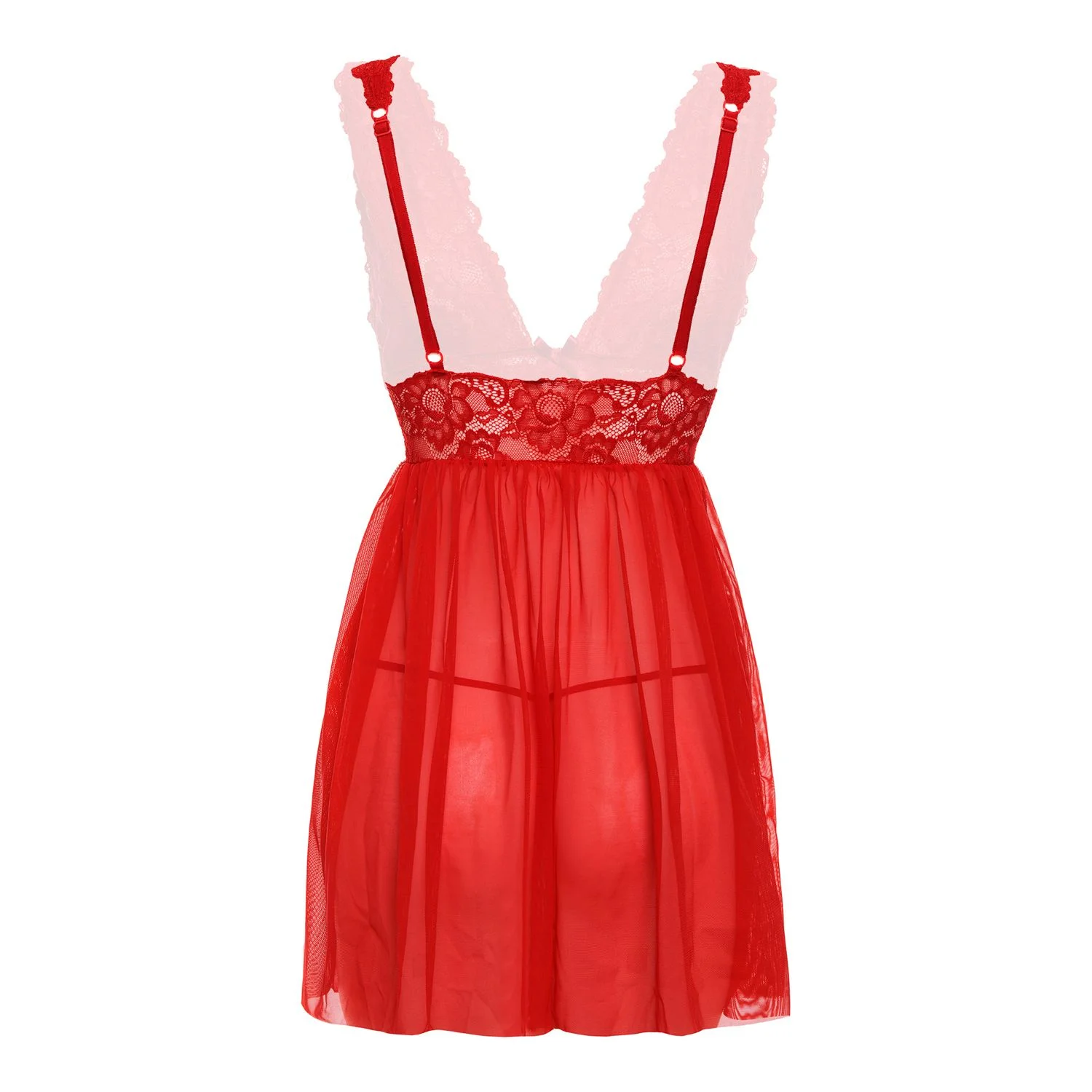 Christine - Babydoll & String Lieve - Rood