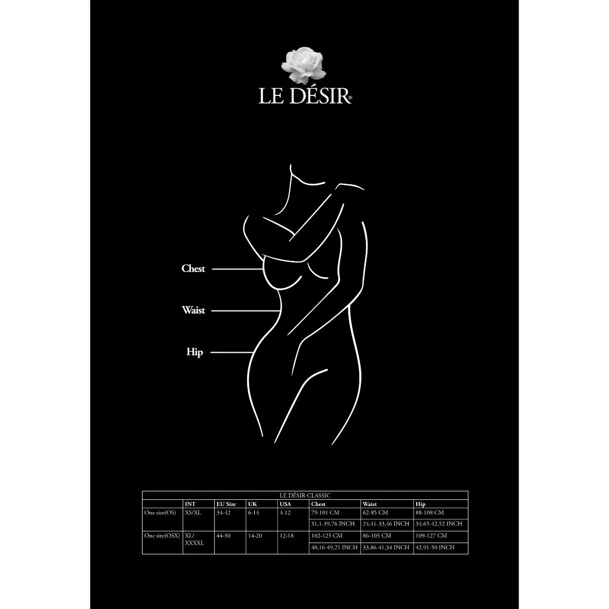 Le Désir - Metis XVI Body met Jarretels - Zwart