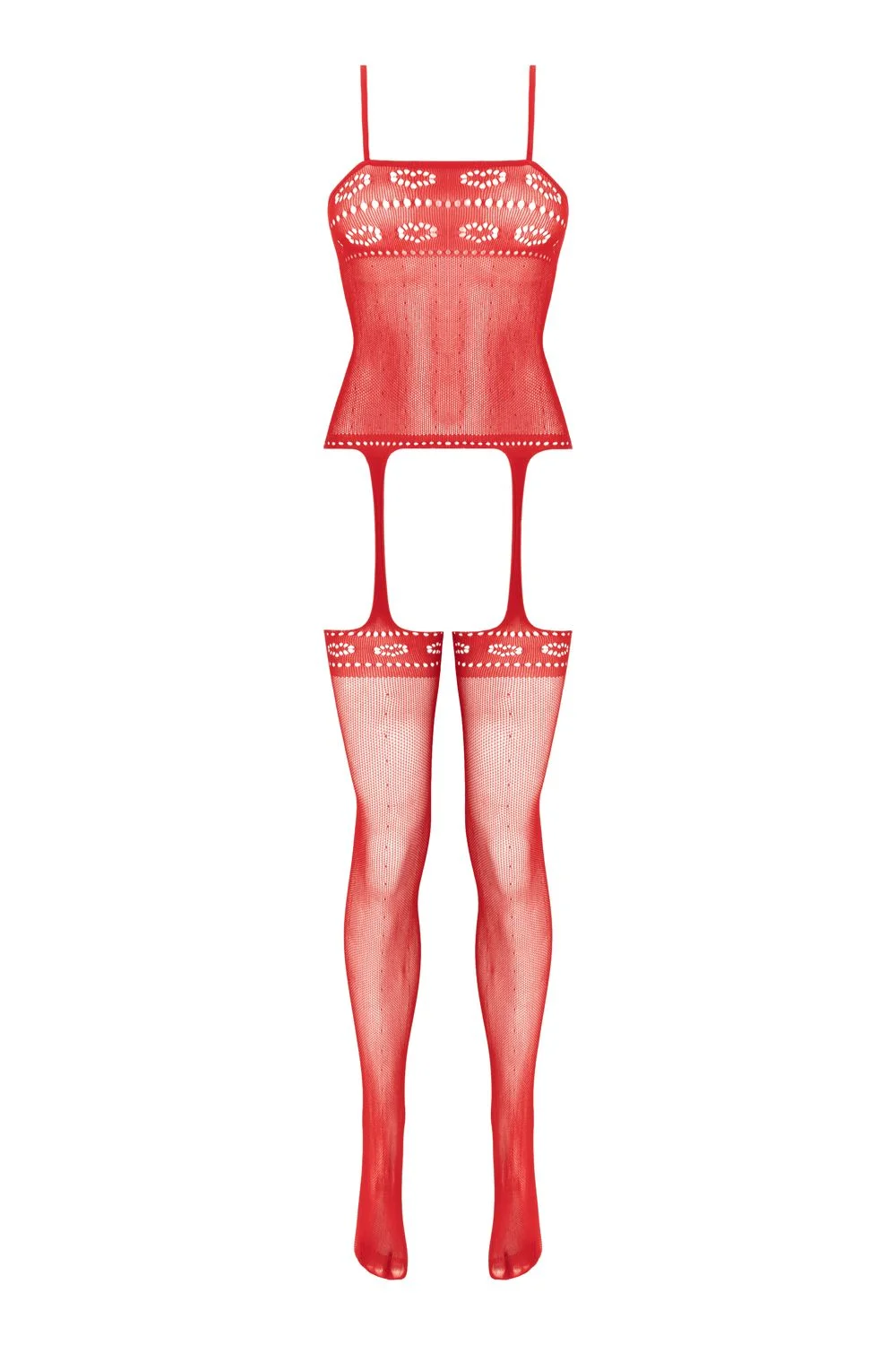 Christine - Open Kruis Jarretel Design Catsuit