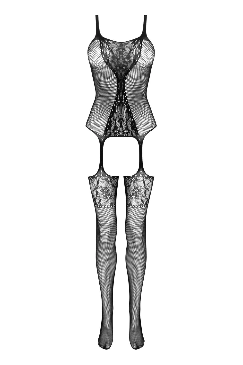 Christine - Kanten Visnet Jarretel Body