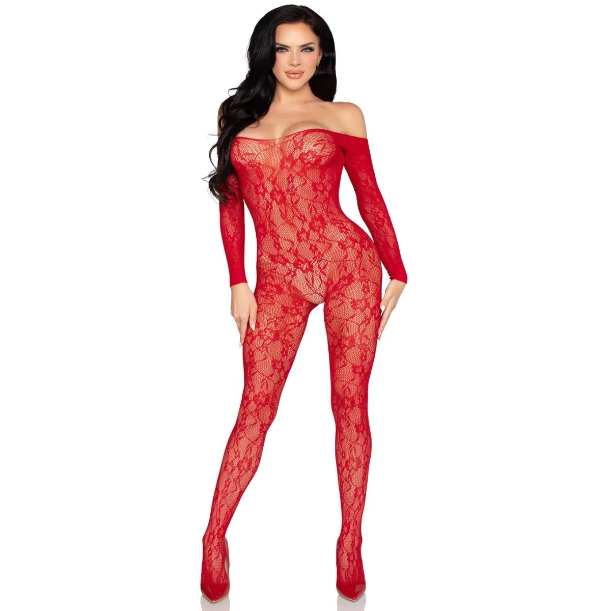 Leg Avenue - Lace Bodystocking - Rood