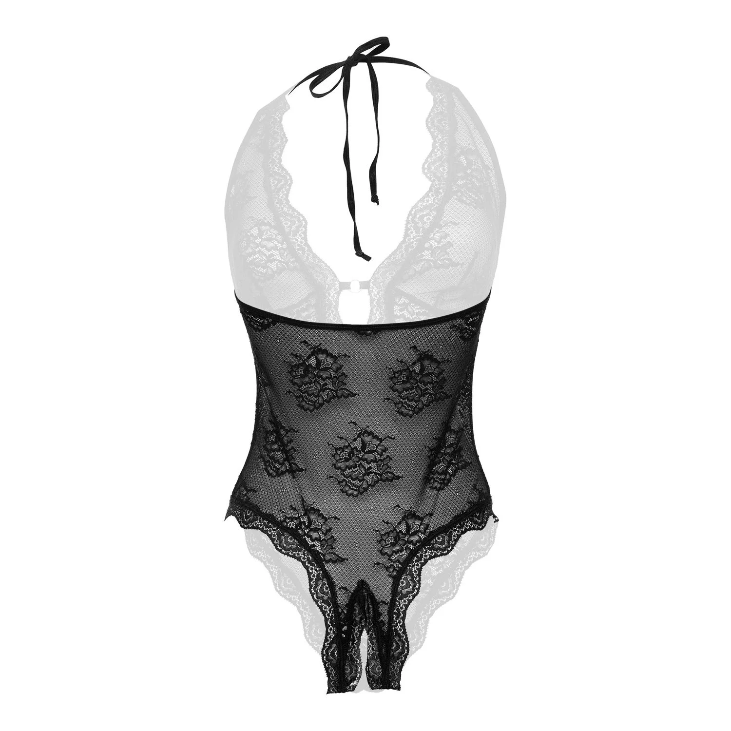 Christine - Kanten open kruis body Rose