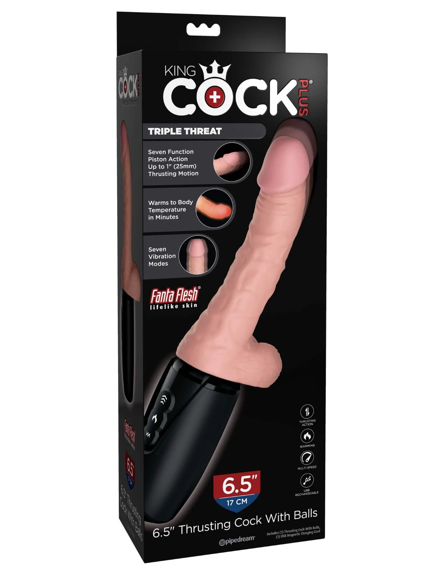 King Cock Plus Stotende En Verwarmende Vibrator