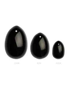 La Gemmes - 3-delige Yoni Egg Set - Zwarte Obsidiaan