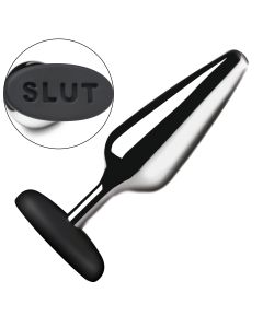 XR Brands - Butt Slut Metalen & Siliconen Butt Plug - Zilver