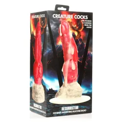XR Brands - Resurrector Phoenix Spuitende Siliconen Dildo - Rood/Wit