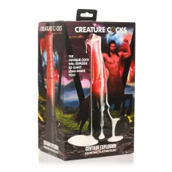 XR Brands - Centaur Explosie Spuitende Siliconen Dildo - Zwart/Rood