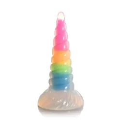 XR Brands - Lichtgevende Regenboog Siliconen Dildo