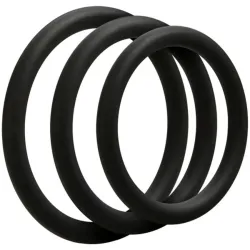 Doc Johnson - OptiMALE 3 C-Ring Set Dun - Zwart