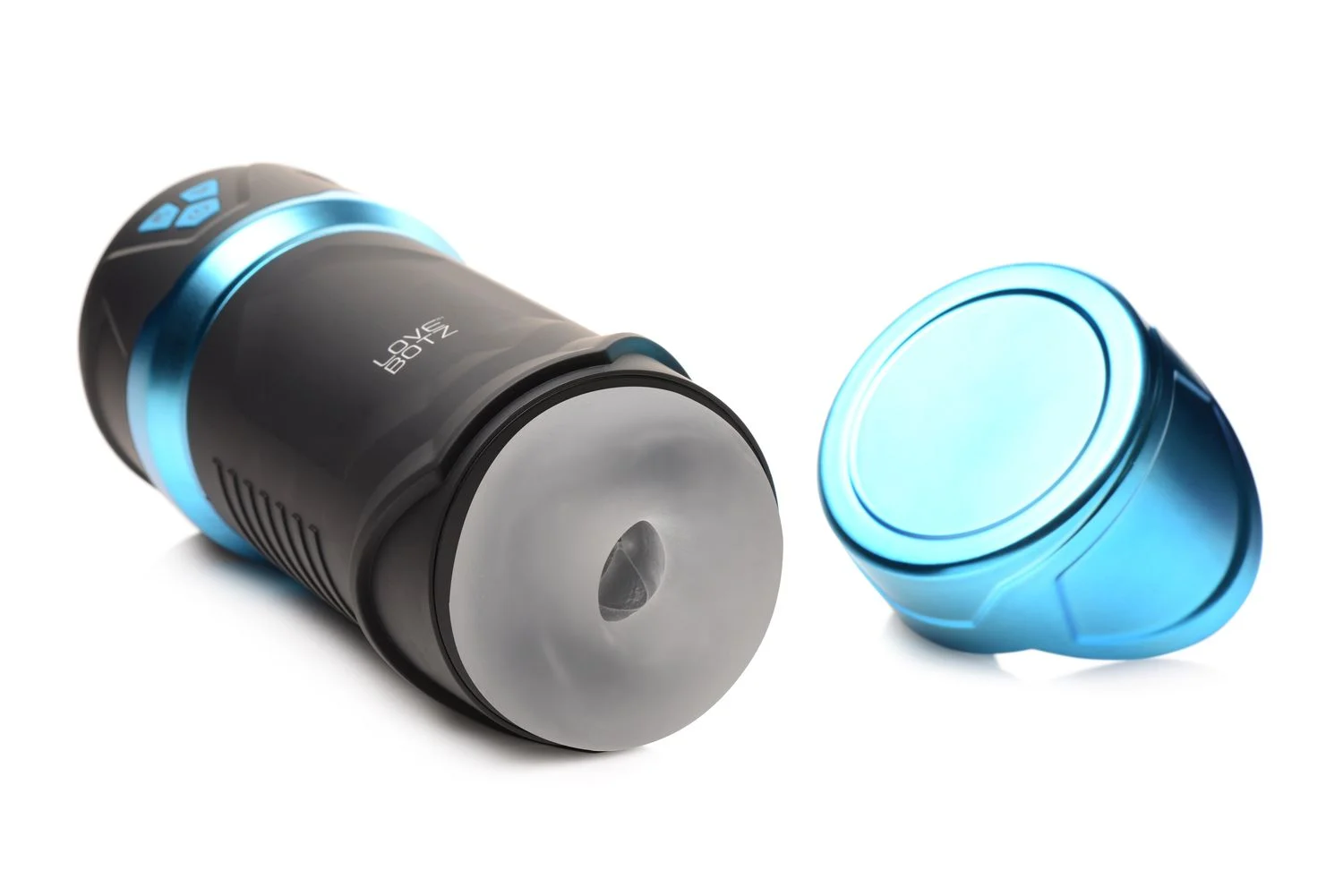 THE MILKER - Intense Masturbator Zuig- en Vibratiefunctie - Zwart/Blauw