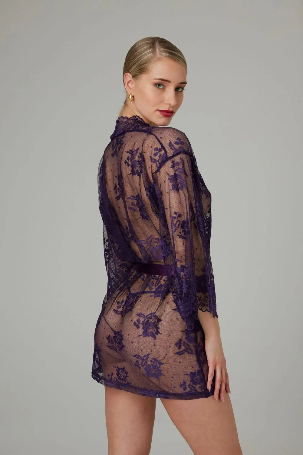 Christine - Kanten Kimono Graceful - Paars